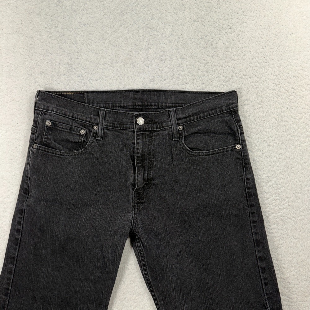 Levis 569 Loose Straight Leg Jeans Mens 33x32 (33.5x28) Black Denim Stretch - Picture 11 of 12